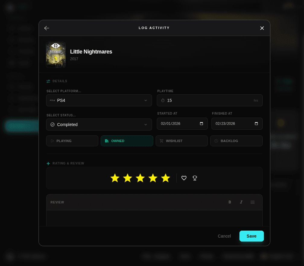 Review Editor Interface